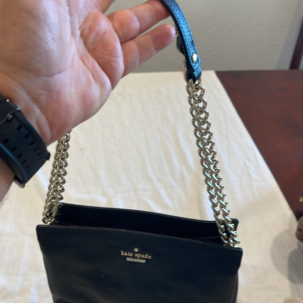 3112107 Kate Spade Vintage Purse Solid Black Women cross body EUC pebble leather - Picture 6 of 14